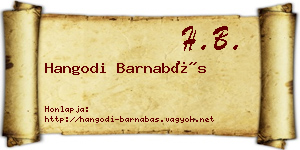 Hangodi Barnabás névjegykártya